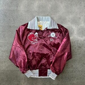 Vintage 1980 The Apple Gem Sportswear Size XL Baseball Satin Bomber Jacket